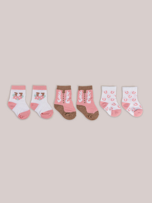 baby-socks-trio-bloomin-boot jujube bags at sophiasstyle.com